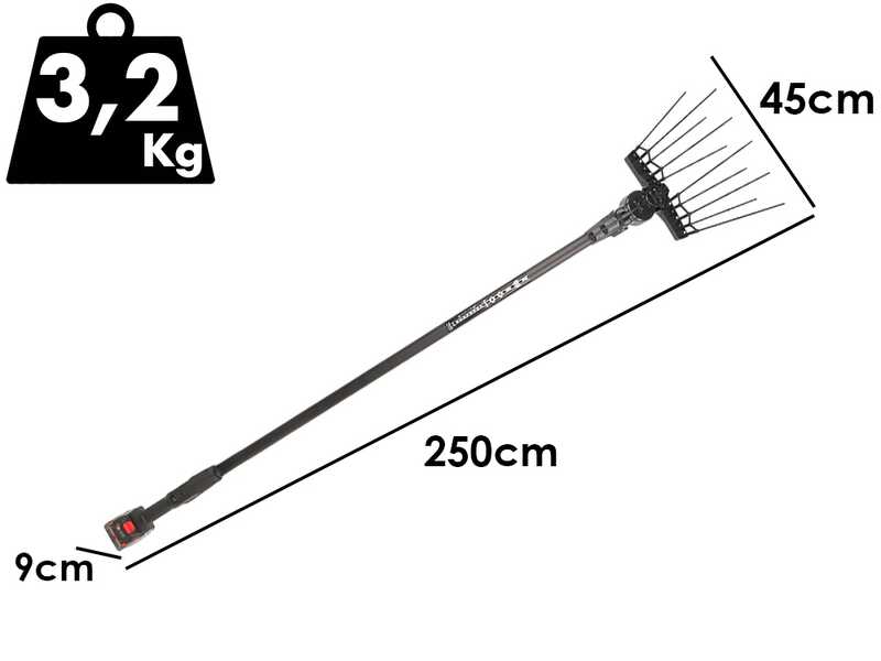 Aima Twigo Basic Cordless &ndash; Akku-Elektro-Olivenernter &ndash; Feste Aluminiumstange &ndash; 2 x 21 V, 5,2 Ah