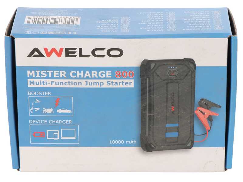 Awelco MISTER CHARGE 800 &ndash; Tragbarer Multifunktions-Starthilfeger&auml;t &ndash; Powerbank