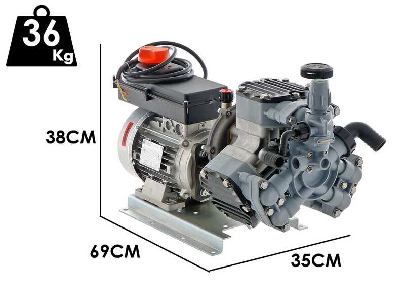 Elektrische Spr&uuml;hpumpe mit Wagen &ndash; Comet MTP P40/20 EL &ndash; F&uuml;r Chemikalien und S&auml;uren