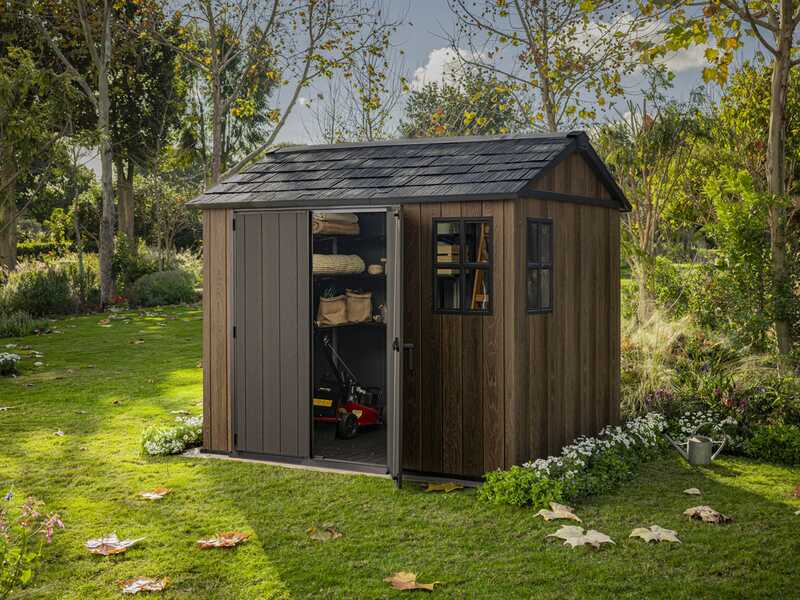 Keter Signature Walnut 759/975 - Ger&auml;tehaus - Mit Fenstern - 230 x 287 x 246 cm