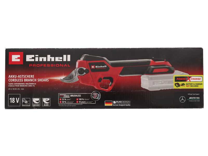 Einhell GP-LS 18/28 Li T BL &ndash; Akku-Astschere mit Schaft &ndash; 18 V, 2,5 Ah