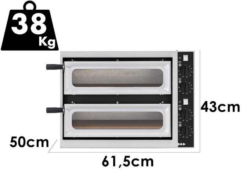 Prismafood SMALL BASIC 2/40 VETRO 4T - Pizzaofen- 4 Thermostate