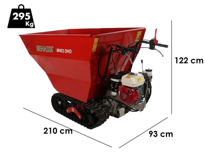 Benassi M403DHO – Raupendumper – Hydraulische Hochkippmulde - Tragfähigkeit 400 kg