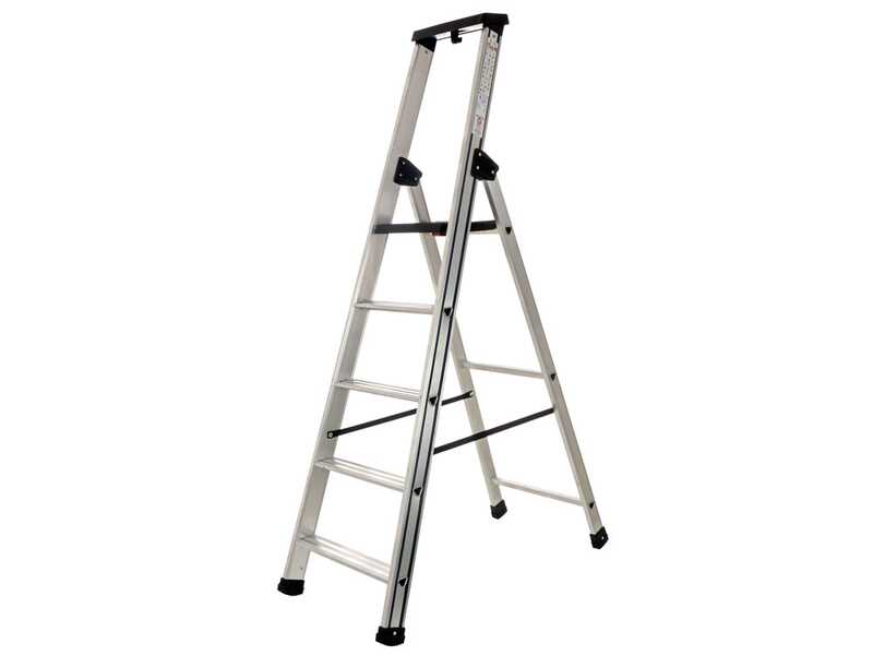 S.T.P. Issima &ndash; Aluminium-Stehleiter mit St&auml;nder&ndash; 6 Stufen &ndash; H&ouml;he 1,97 m