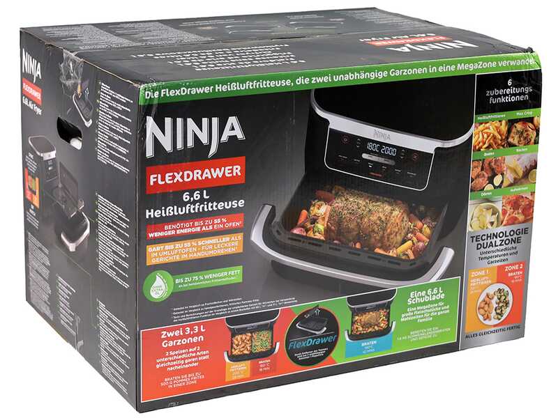 Ninja FlexDrawer AF550EU &ndash; Hei&szlig;luftfritteuse 6,6 Liter