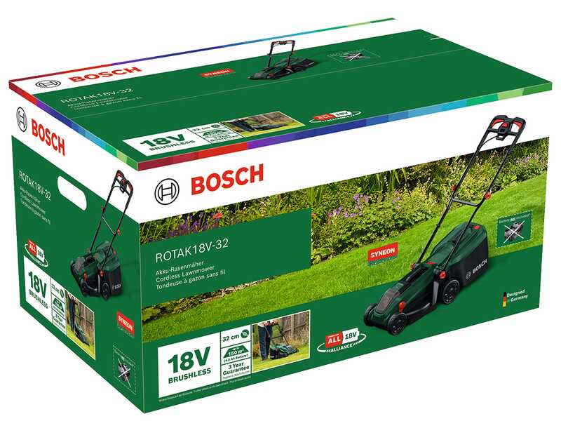 Bosch Rotak 18V-32 - Akku-Rasenm&auml;her - 18V/4Ah - Schnittbreite 32 cm