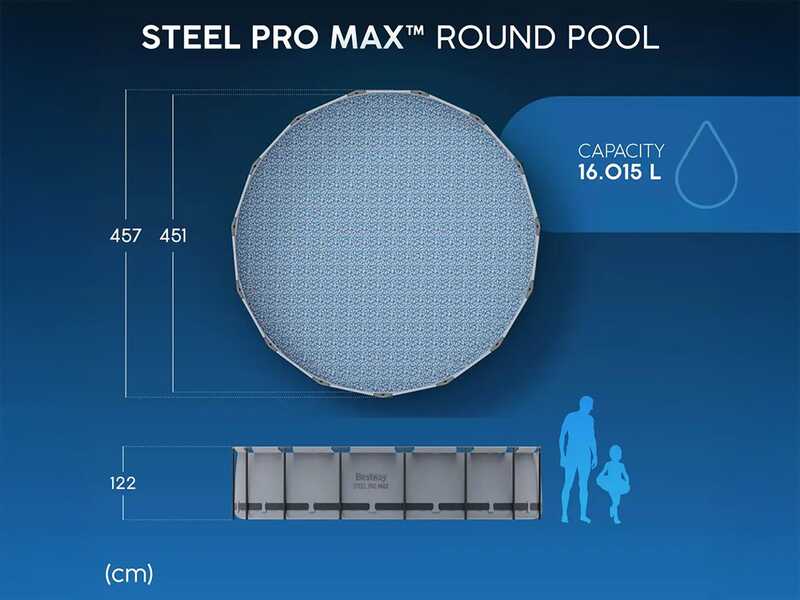Bestway Steel Pro Max 56438DE - &Oslash;457x122 cm - Rundpool
