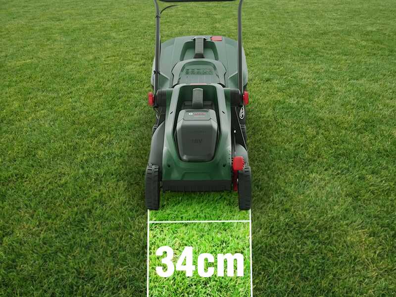 Bosch Rotak18V-34 - Akku-Rasenm&auml;her - 18V/4Ah - Schnittbreite 34 cm