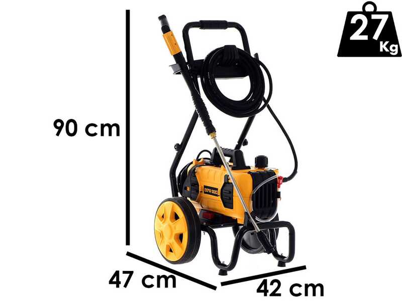 Hochdruckreiniger DeWalt DXPW 001CE KART - 160 bar/500L/H max - auf Wagen mit Transportr&auml;dern