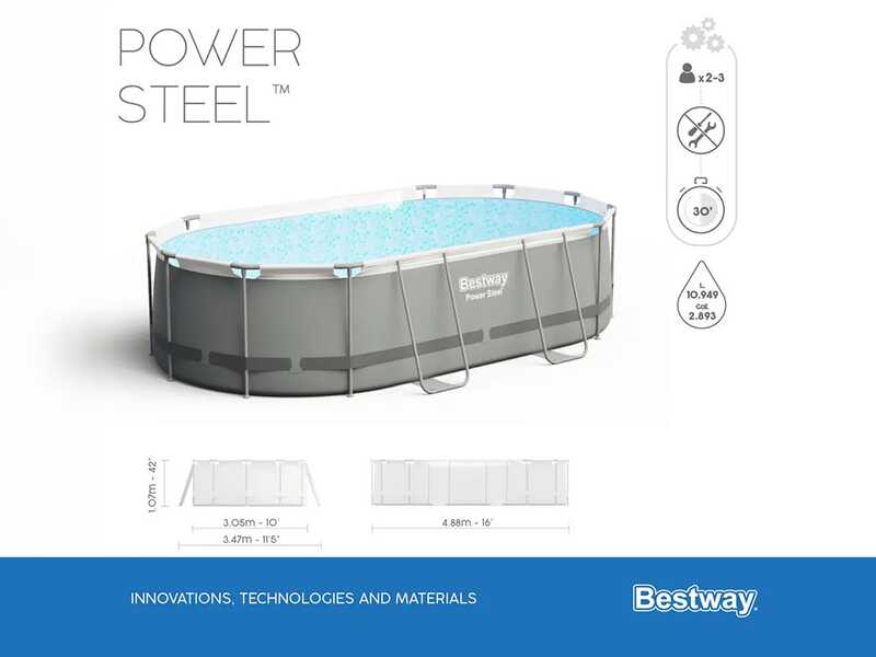Bestway Power Steel 56448DE - 488x305x107 cm - Ovalpool