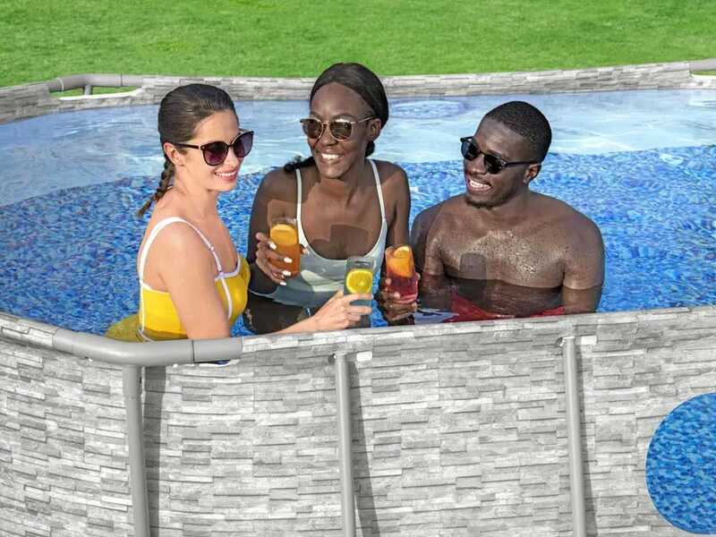 Bestway Power Steel Swim Vista 56714DE - 427x250x100 cm - Ovaler Frame Pool