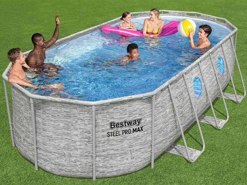 Bestway Steel Pro Max Splashview 56716DE - 549x274x122 cm - Frame Pool, oval, f&uuml;r 7-8 Personen