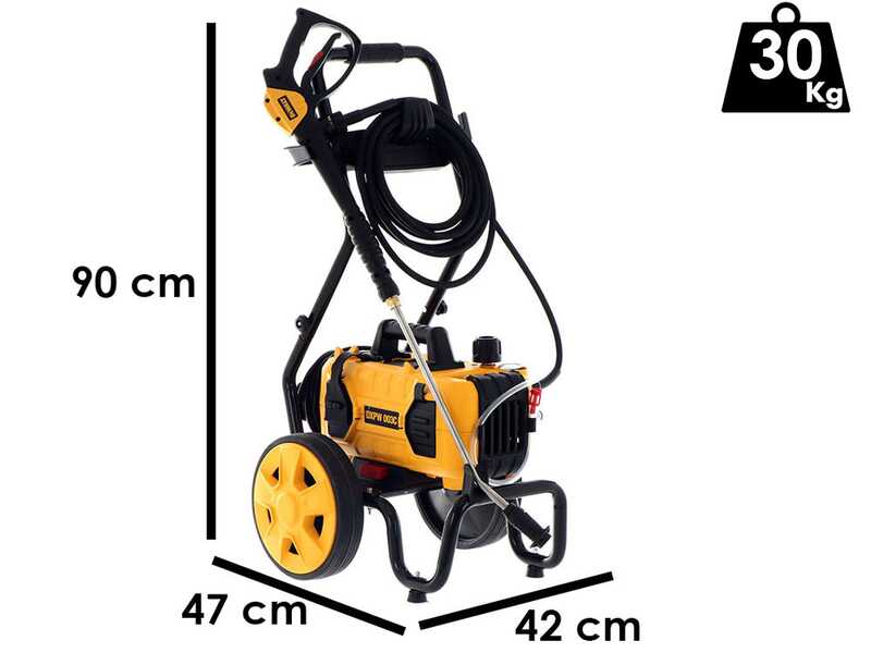 Hochdruckreiniger DeWalt DXPW 003CE KART - max. Druck 150 bar  - F&ouml;rdermenge 630 l/h - auf Wagen mit R&auml;dern