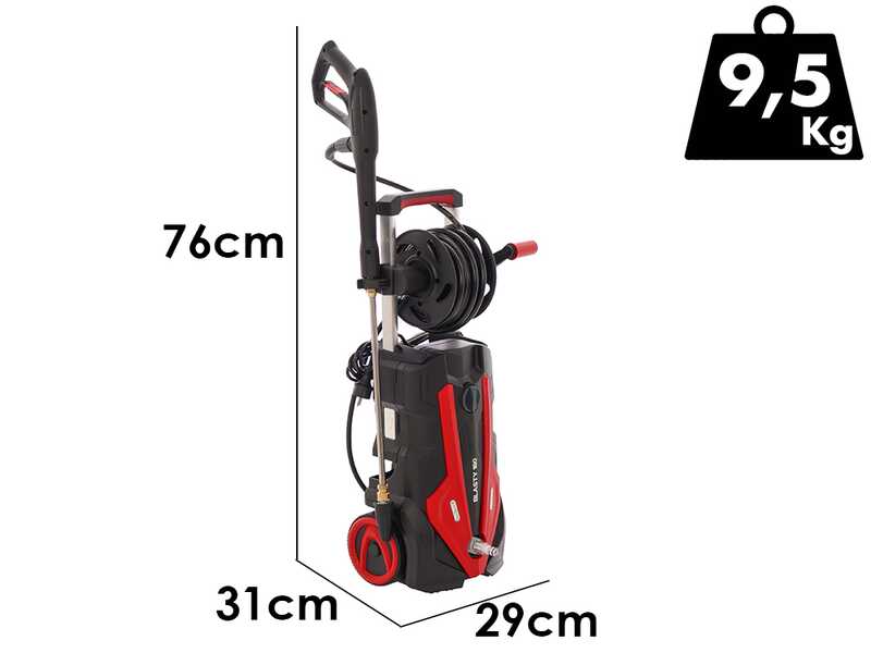 GeoTech Blasty 180 - Hochdruckreiniger mit professioneller Lanze + Kit Terrassenreiniger/Schlauchreinigung - 180 bar - 450 l/h