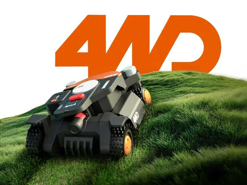 Worx Landroid Vision Cloud WR340E &ndash; M&auml;hroboter mit Allradantrieb 4WD&ndash; einfache Installation ohne Begrenzungskabel
