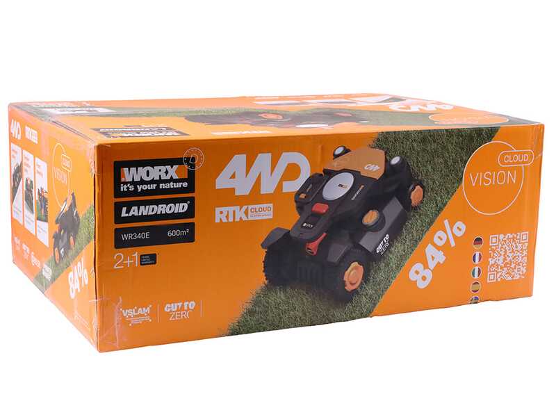 Worx Landroid Vision Cloud WR340E &ndash; M&auml;hroboter mit Allradantrieb 4WD&ndash; einfache Installation ohne Begrenzungskabel - W&auml;hlen Sie Ihr Gratis Zubeh&ouml;r!