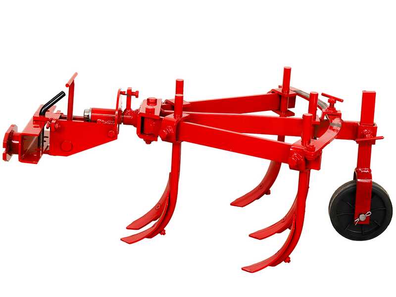 Verstellbarer 5-Zinken-Grubber ETR-5 mit einstellbarer Zweibolzenaufnahme und Ger&auml;teanschlussst&uuml;ck &ndash; f&uuml;r Einachser von 6&ndash;10 PS
