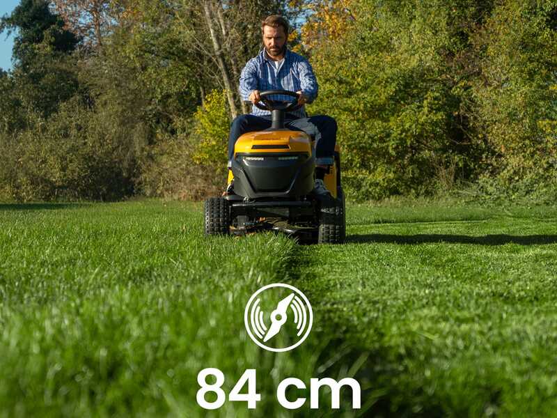 Stiga Estate 384e &ndash; Rasentraktor mit 1 ePower Pro 56V/40Ah-Akku &ndash; Fangkorb und Mulchfunktion