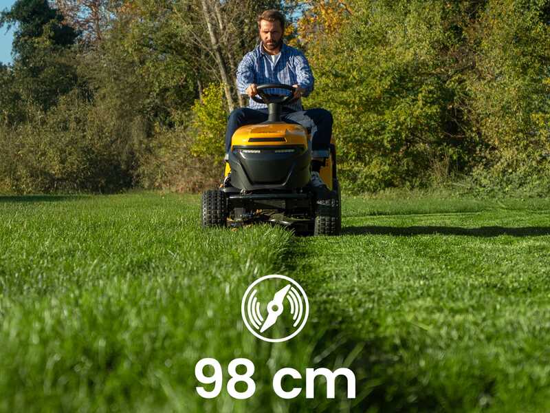 Stiga Estate 598e -Akku-Rasentraktor mit 2 Akkus ePower Pro 56V/40Ah - Fangkorb und Mulching
