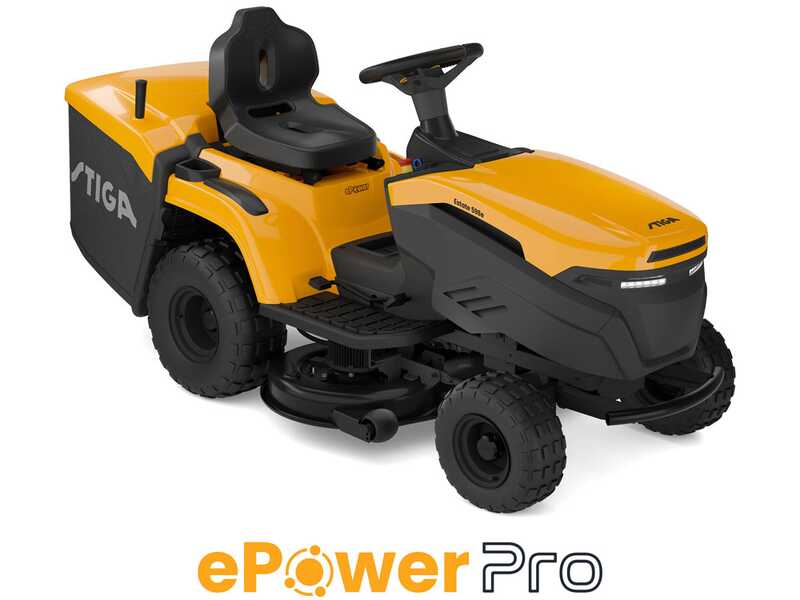 Stiga Estate 598e -Akku-Rasentraktor mit 2 Akkus ePower Pro 56V/40Ah - Fangkorb und Mulching