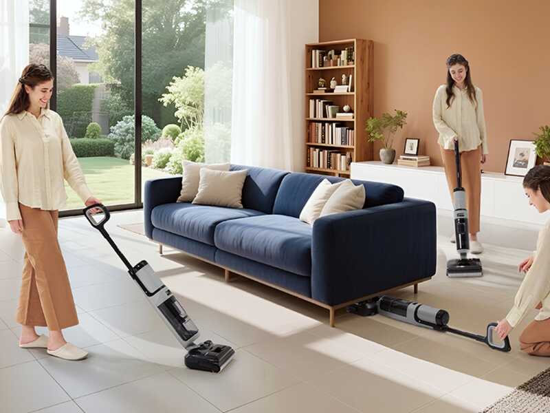 Tineco Floor One i5 Stretch Plus  -  Akku-Nass-Trockensauger - 3 in 1: Wischen, Trocknen und Saugen