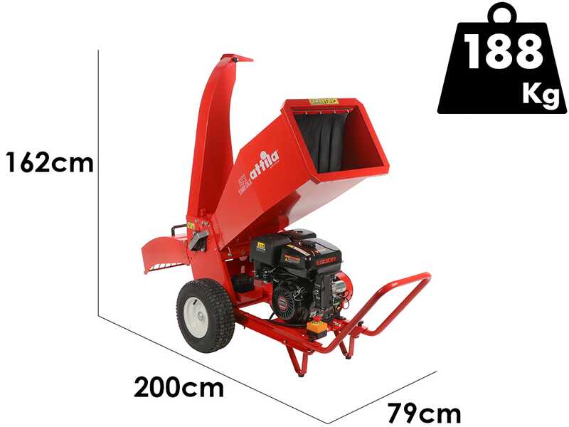 Attila ATS 1300 DLE &ndash; Benzin-H&auml;cksler &ndash; 420-ccm-Loncin-Motor mit Elektrostarter &ndash; Zwei Ausw&uuml;rfe