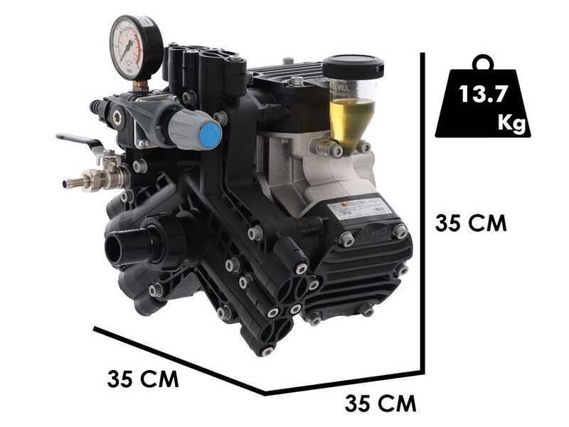 COMET MP55 AENP &ndash; Hochdruck-Membranpumpe f&uuml;r Traktor &ndash; Ausf&uuml;hrung f&uuml;r S&auml;uren und chemische Produkte