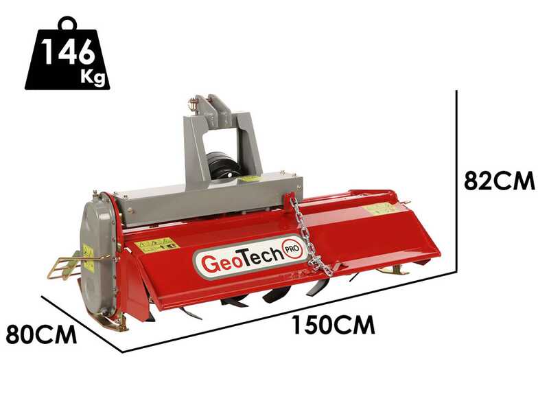 GeoTech Pro LRT-125 - Ackerfr&auml;se f&uuml;r Traktor der leichten Baureihe - mit manueller Verschiebung