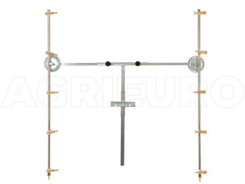 Paar Spritzbalken aus Edelstahl mit Fl&uuml;gelmuttern aus Messing 5+5