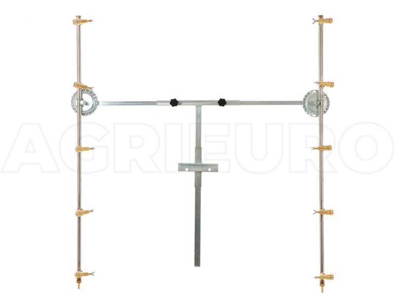 Paar Spritzbalken aus Edelstahl mit Fl&uuml;gelmuttern aus Messing 5+5