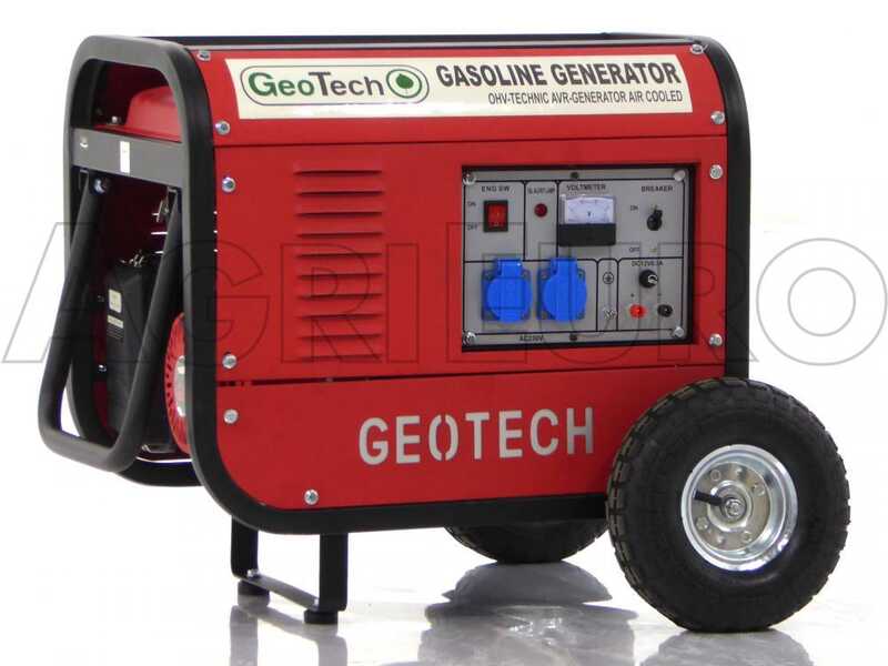 GeoTech GGSA3000 - Benzin-Stromerzeuger mit R&auml;dern mit AVR-Regelung 2.7 kW - Dauerleistung 2.5 kW - 230V