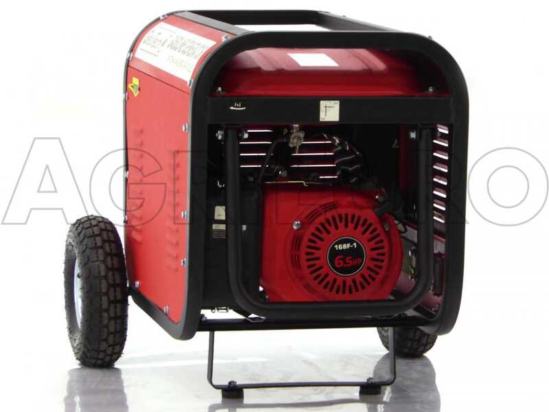 GeoTech GGSA3000 - Benzin-Stromerzeuger mit R&auml;dern mit AVR-Regelung 2.7 kW - Dauerleistung 2.5 kW - 230V
