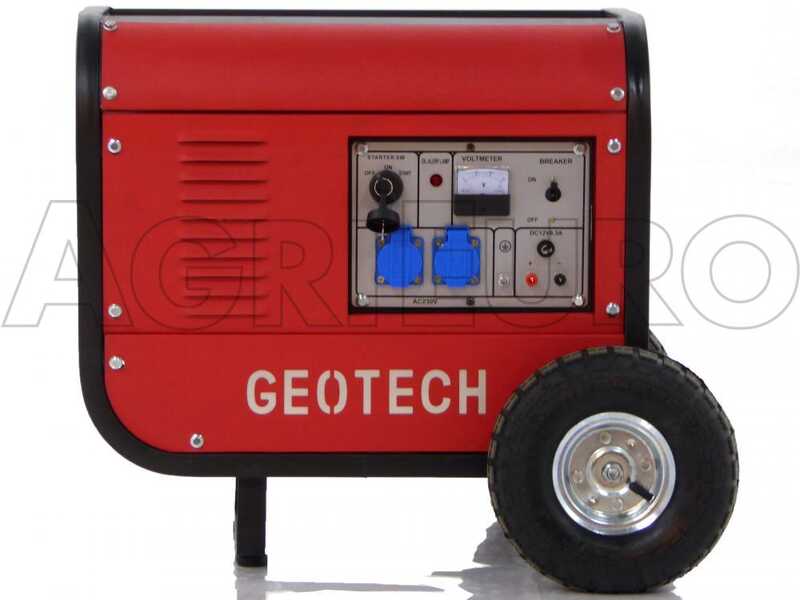 GeoTech GGSA3000ES - Stromerzeuger mit R&auml;dern und AVR-Regelung und Elektrostarter 2.7 kW - Dauerleistung 2.5 kW - 230V