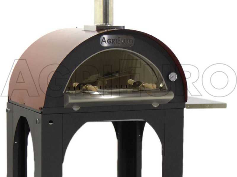 Holzbackofen f&uuml;r drau&szlig;en AgriEuro Cibus Red 80x60 - aus lackiertem Stahl