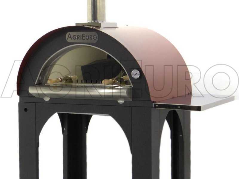 Holzbackofen f&uuml;r drau&szlig;en AgriEuro Cibus Red 80x60 - aus lackiertem Stahl