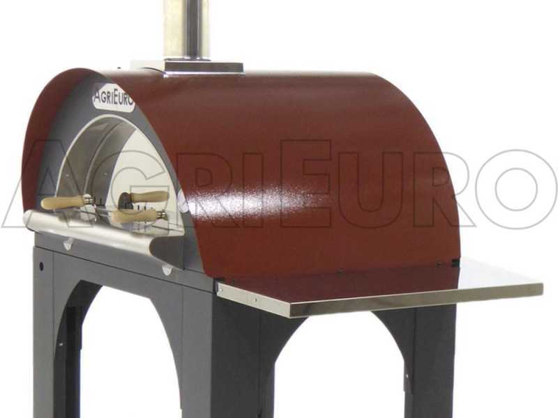 Holzbackofen f&uuml;r drau&szlig;en AgriEuro Cibus Red 80x60 - aus lackiertem Stahl