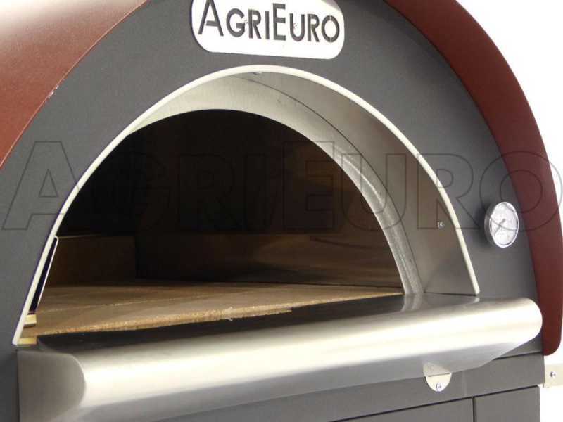 Holzbackofen f&uuml;r drau&szlig;en AgriEuro Cibus Red 80x60 - aus lackiertem Stahl