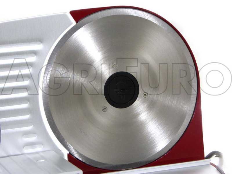 RGV Mary 220 Rot Aufschnittmaschine mit 220mm herausnehmbarem Messer, 200W Motor