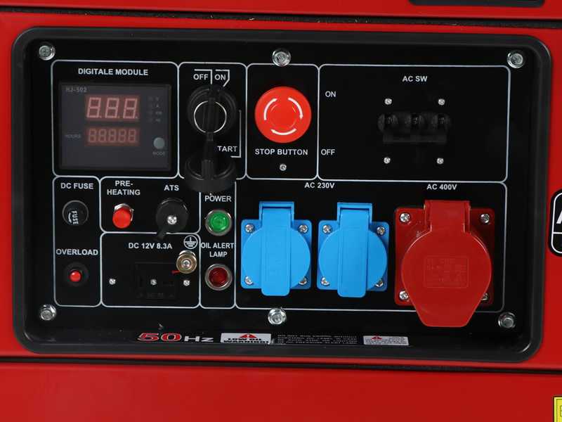 GeoTech Pro DGP8000SE-3 -Diesel-Stromerzeuger leise mit R&auml;dern mit AVR-Regelung 6 kW - Dauerleistung 5.5 kW 400V + ATS