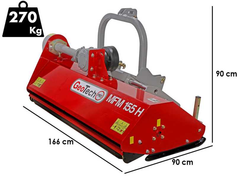 Mulcher f&uuml;r mittelschwere Eins&auml;tze GeoTech Pro MFM-155-H, hydraulische Verschiebung