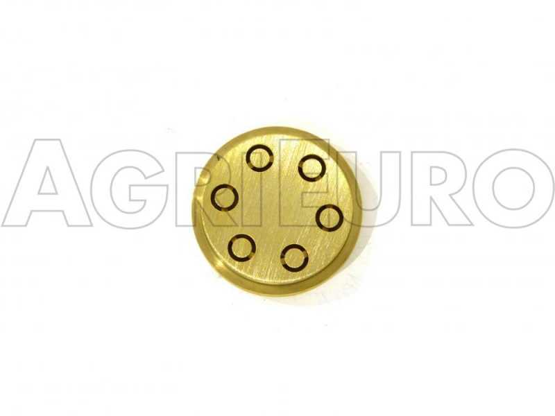 Messing Nudelvorsatz f&uuml;r 8.5 mm kleine MAKKARONI. Passend zur New O.M.R.A Nudelpresse