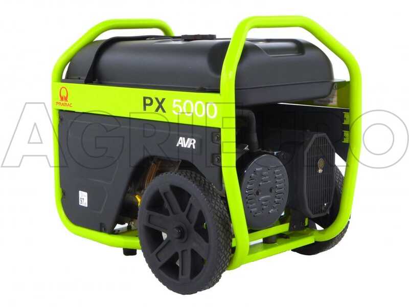 Pramac PX 5000 - Benzin-Stromerzeuger mit R&auml;dern und AVR-Regelung und Elektrostarter - Dauerleistung 3.8 kW - 230V