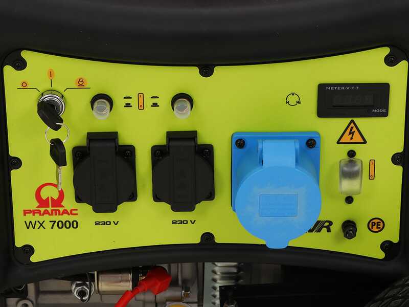 Pramac WX7000 - Benzin-Stromerzeuger mit R&auml;dern und AVR-Regelung und Elektrostarter 6.1 kW - Dauerleistung 5.8 kW - 230V