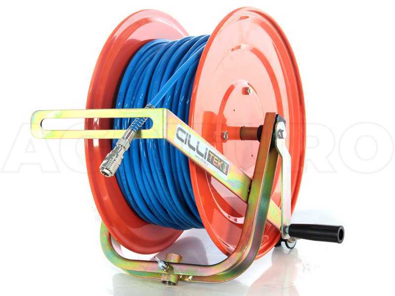 Druckluft Schlauchtrommel Aufroller + 50 Meter Schlauch aus Polyurethane