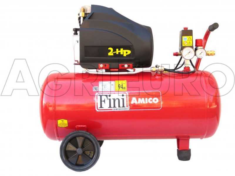 FINI AMICO 50 SF 2500 - Elektrischer tragbarer Kompressor mit Wagen - Motor 2PS - 50 Lt