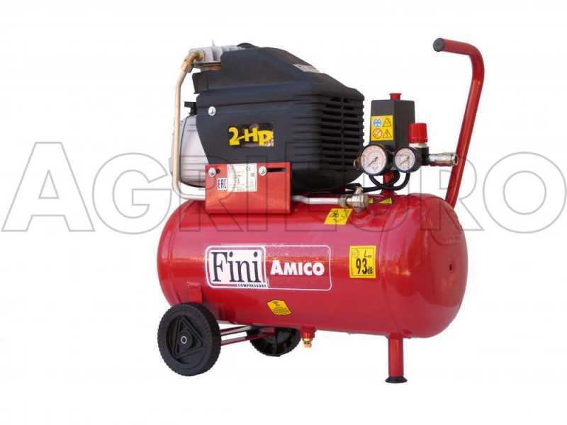 FINI AMICO 25 - Elektrischer tragbarer Kompressor mit Wagen - Motor 2PS - 25 Lt