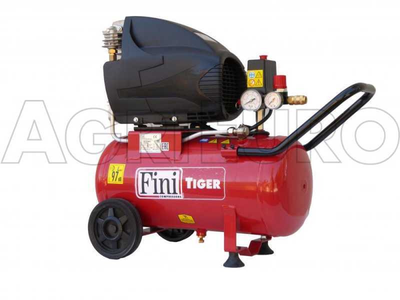 FINI TIGER MK 285 24 - Elektrischer tragbarer Kompressor mit Wagen - Motor 2.5PS - 24 Lt