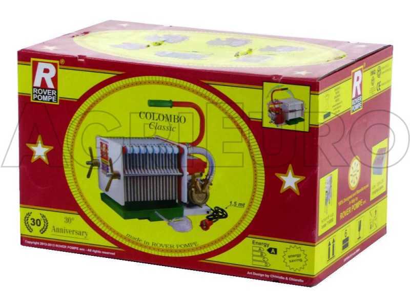 Rover Colombo 18 INOX - Wein Schichtenfilter mit Kartons und Platten aus Edelstahl - Weinpumpe