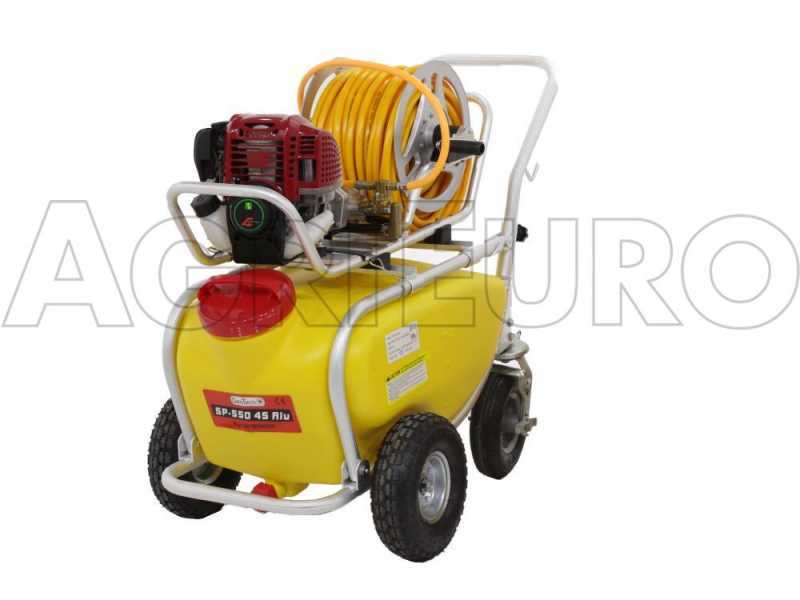 Benzin Membranpumpe GeoTech SP 550 4S aus Aluminium mit Wagen - Viertaktmotor