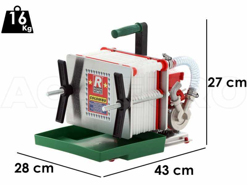 Rover Colombo 12 INOX - Wein Schichtenfilter mit Kartons und Platten aus Edelstahl